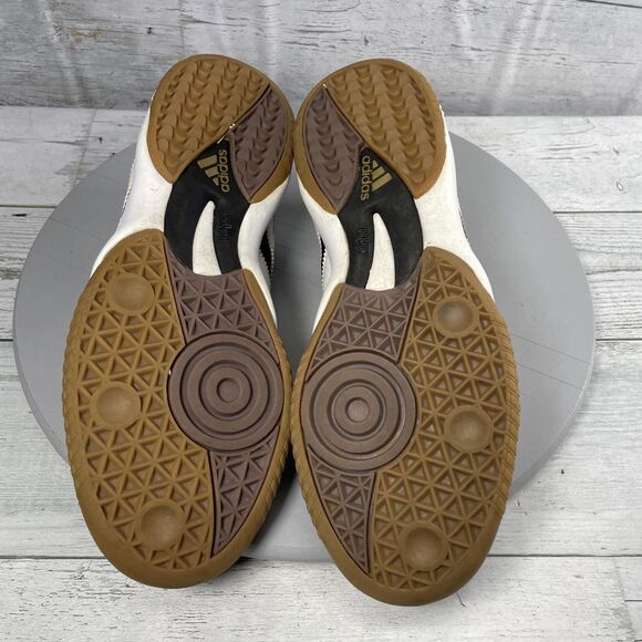 adidas Samba Black Leather Shoes with White Stripes - Picture 10 of 13